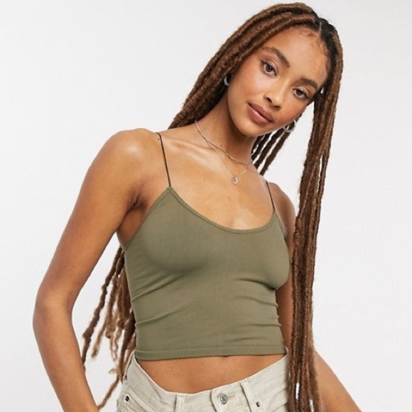 Free People Intimately Skinny Strap Brami Top on Army Size XS/S - Picture 1 of 10